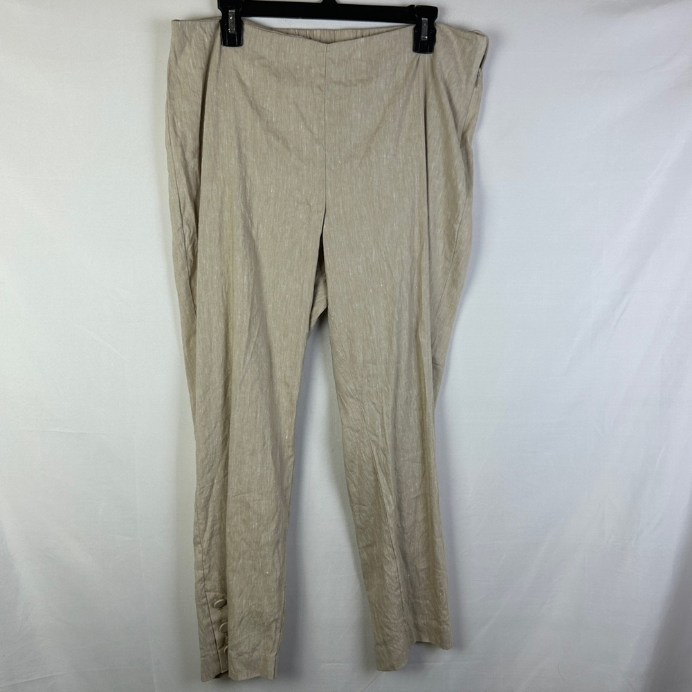 J. Jill linen blend elastic wasit zipper closure pants L